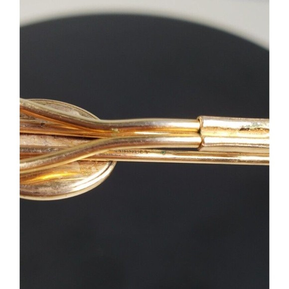 Vintage Krementz Correct Gold Tone Red Cabochon Cufflinks Tie Clip Oval Set - Picture 7 of 11